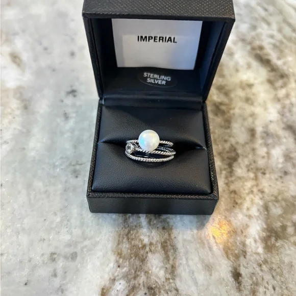 Imperial Sterling Silver Ring with White Pearl NWT - Picture 2 of 6